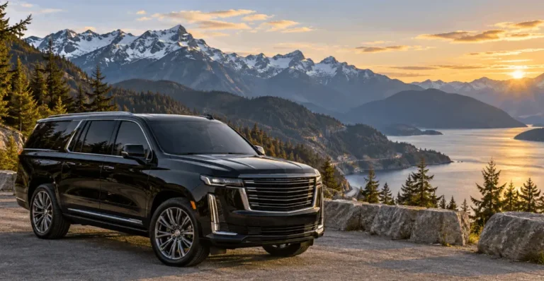 lionsgate - Luxury SUV at a Sea-to-Sky Viewpoint